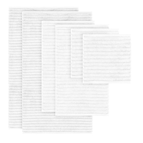 Bibb Home 6 Piece Ribbed Egyptian Cotton Towel Set Bibb Home 6 Piece Ribbed Egyptian Cotton Towel Set