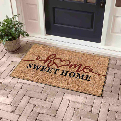 Home Sweet Home Heart Printed Mat of Coir Outdoor Printed Door Mat 