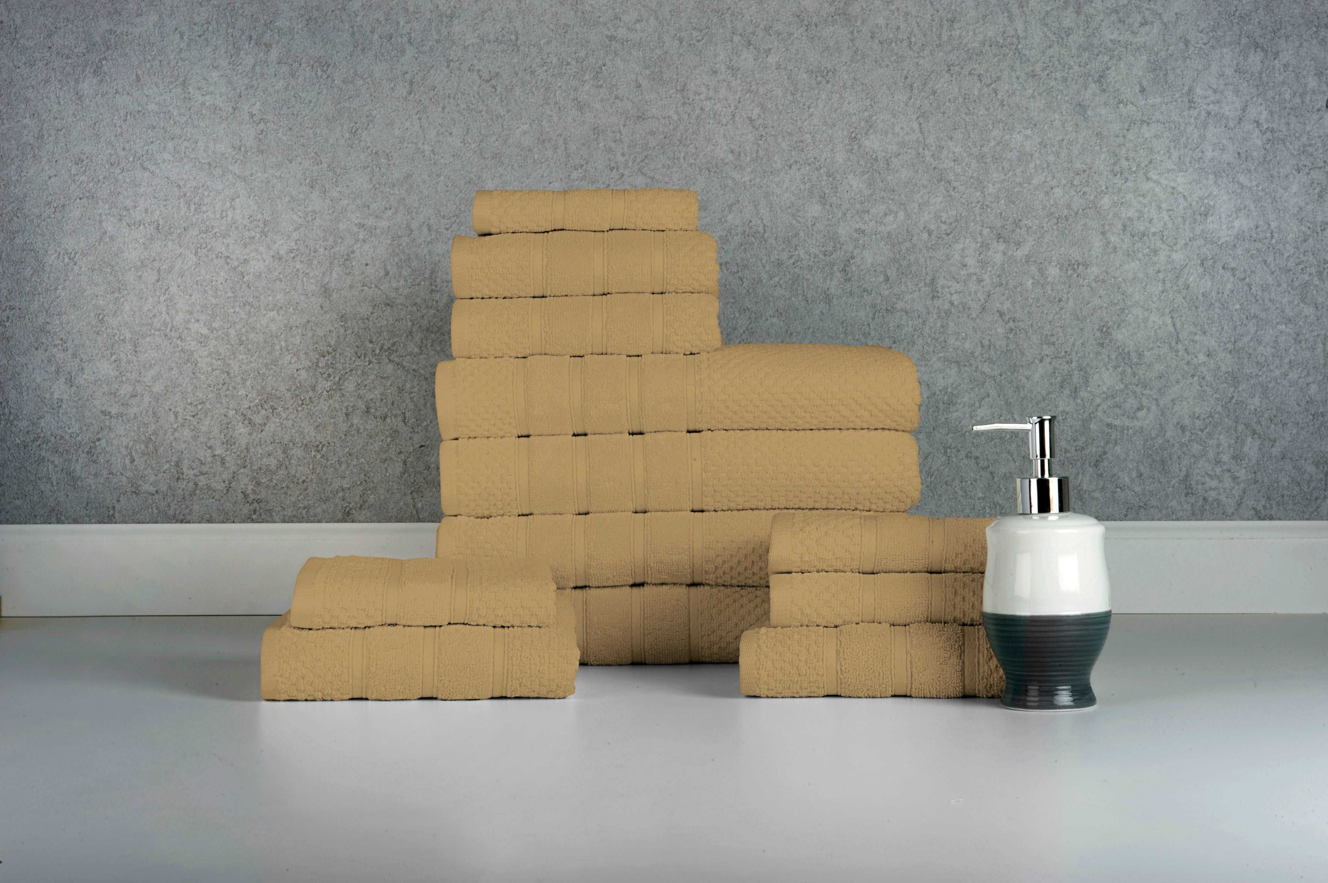 Mustard Colour of 12 Piece Egyptian Cotton Towel Set Mustard Colour of 12 Piece Egyptian Cotton Towel Set