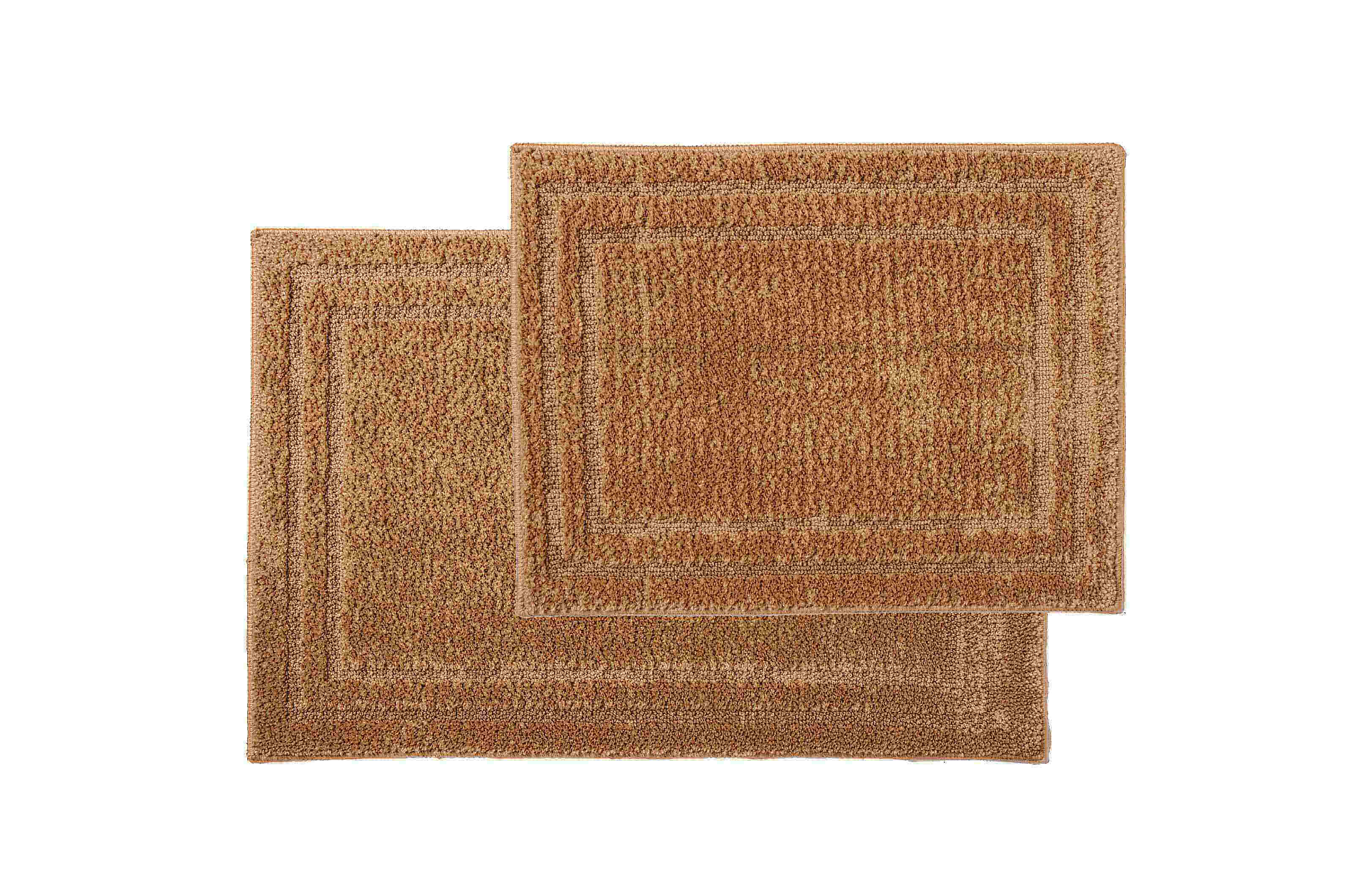 Sand Color of 2 Piece Microfiber Shag Bathmat Set Sand Color of 2 Piece Microfiber Shag Bathmat Set