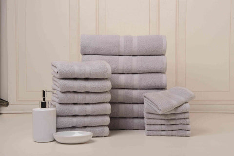 Solid Seal Grey Colour of 18 Piece Egyptian Cotton Towel Set Solid Seal Grey Colour of 18 Piece Egyptian Cotton Towel Set