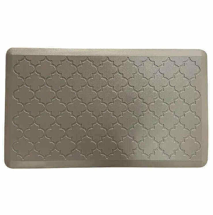 Silver Colour of Trellis Embossed Foam Kitchen Mat Silver Colour of Trellis Embossed Foam Kitchen Mat