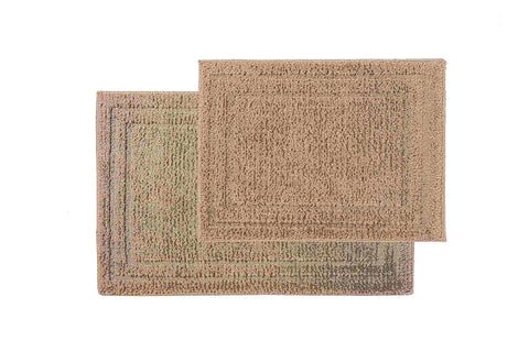 Brown color of 2 Piece Microfiber Shag Bathmat Set Brown color of 2 Piece Microfiber Shag Bathmat Set