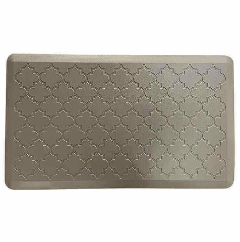 Silver Colour of Trellis Embossed Foam Kitchen Mat Silver Colour of Trellis Embossed Foam Kitchen Mat