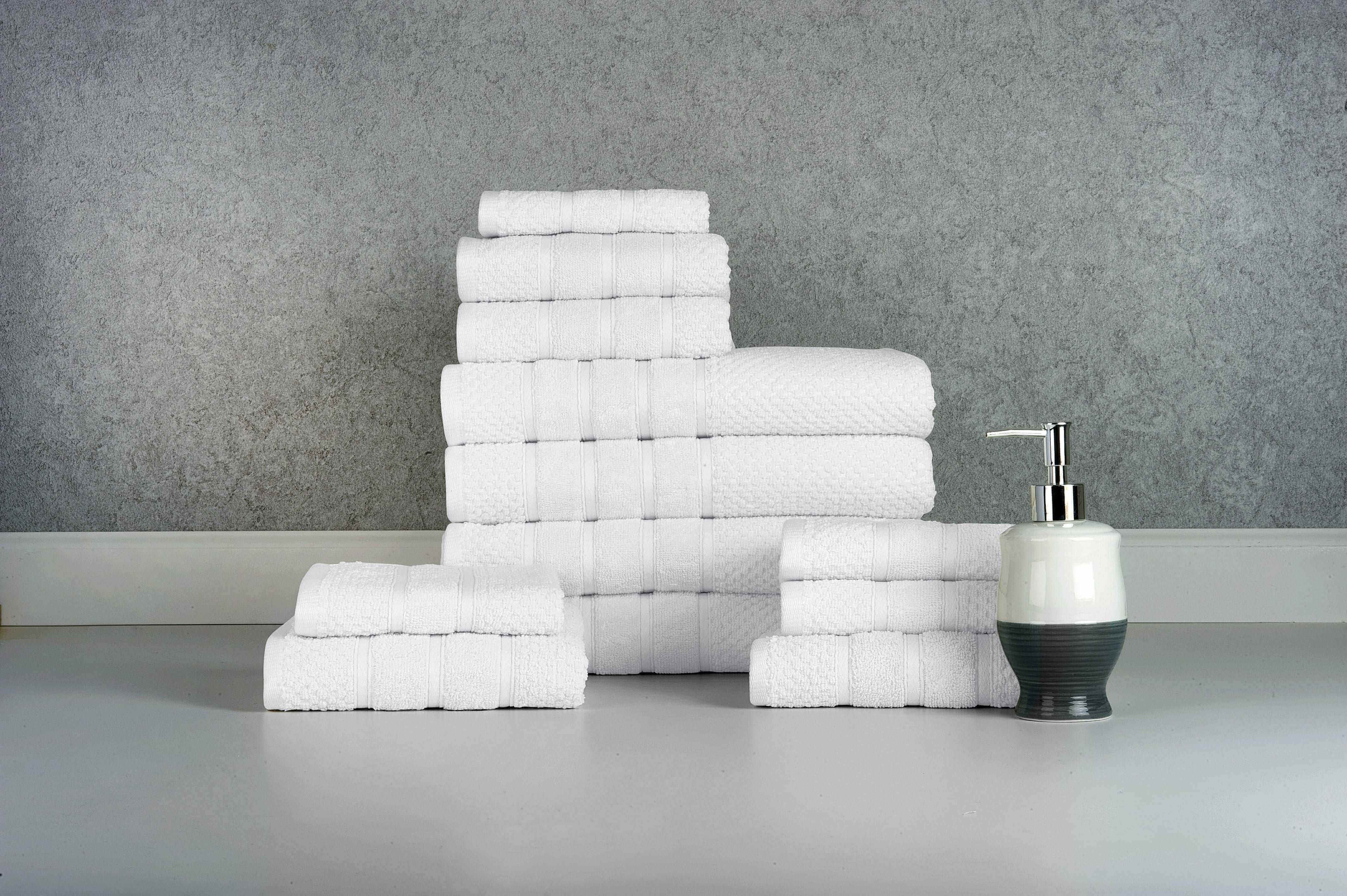 White Colour of 12 Piece Egyptian Cotton Towel Set White Colour of 12 Piece Egyptian Cotton Towel Set