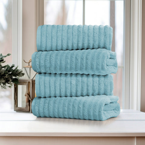 Bibb Home 4 Pack Ribbed Egyptian Cotton Bath Towel Set Bibb Home 4 Pack Ribbed Egyptian Cotton Bath Towel Set