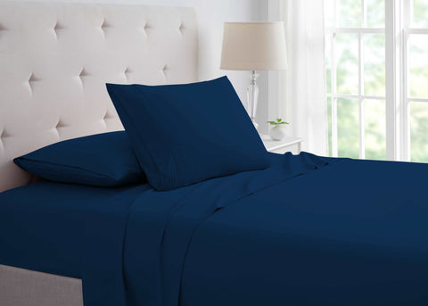 Bamboo 4 Piece Luxury 3 Line Embroidered Sheet Set.