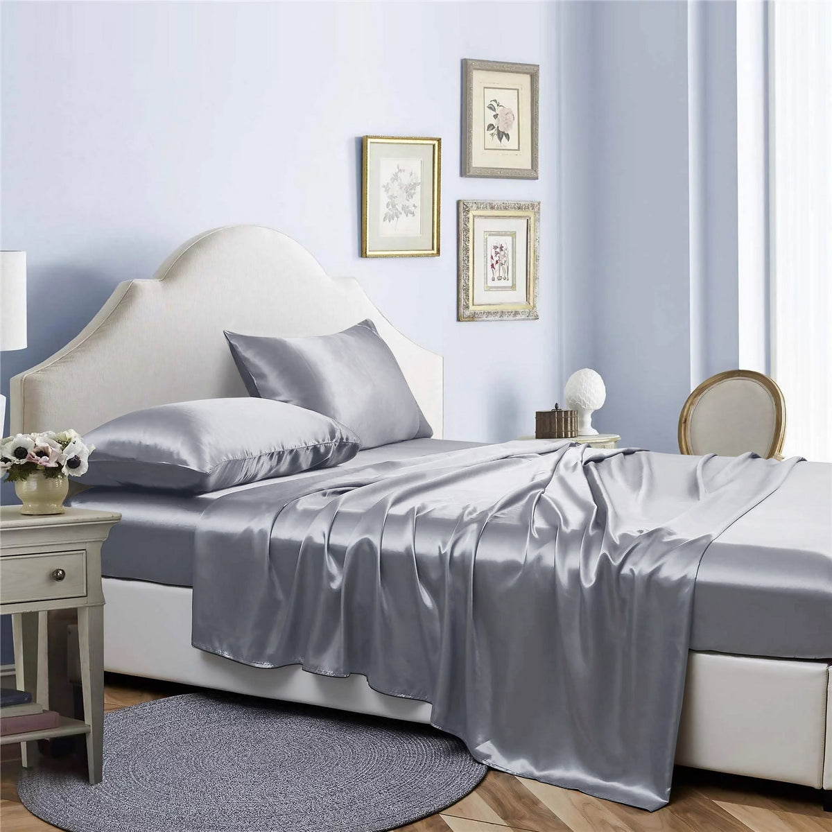 Bibb Home Silky Satin 4 Piece sheet set