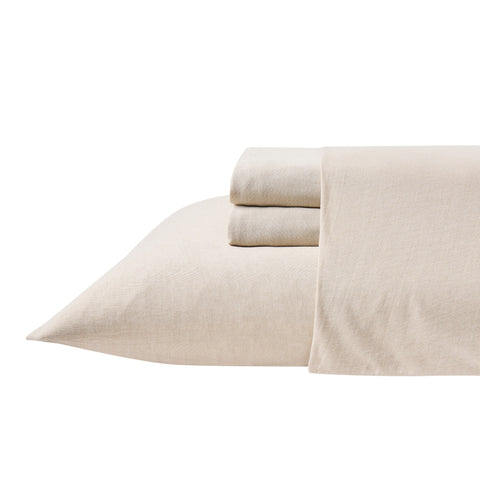 Kathy Ireland 4 Piece Heathered Jersey Knit Cotton Sheet Set