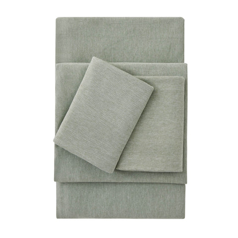 Kathy Ireland 4 Piece Heathered Jersey Knit Cotton Sheet Set