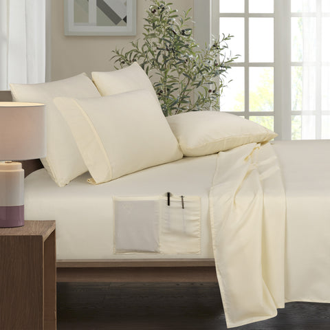 Bamboo 6 Piece 1800 Thread Count Smart Pocket Ultra Soft Luxury Sheet Set