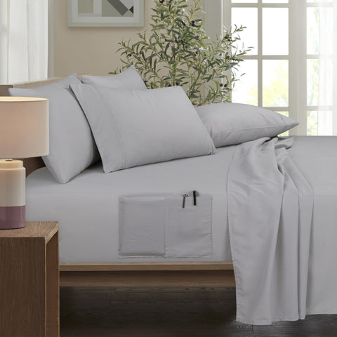 Bamboo 6 Piece 1800 Thread Count Smart Pocket Ultra Soft Luxury Sheet Set