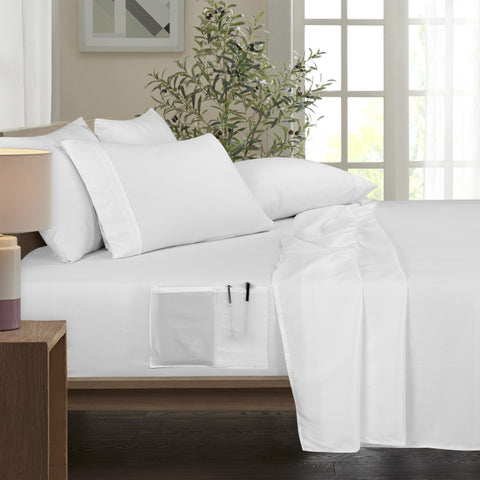 Bamboo 6 Piece 1800 Thread Count Smart Pocket Ultra Soft Luxury Sheet Set
