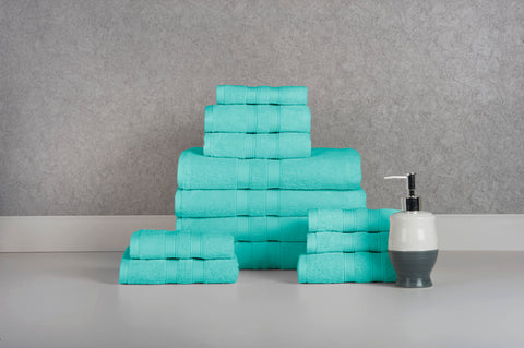 Bibb Home 12 Piece Egyptian Cotton Towel Set.