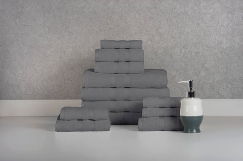 Bibb Home 12 Piece Egyptian Cotton Towel Set.