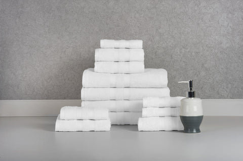 Bibb Home 12 Piece Egyptian Cotton Towel Set.