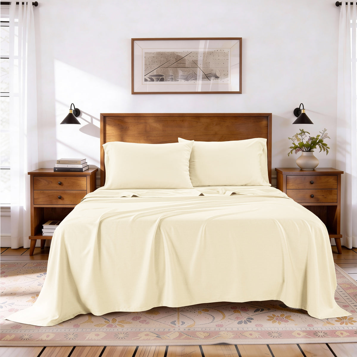 Kathy ireland Lyocell & Linen Blend 4-Piece Sheet Set