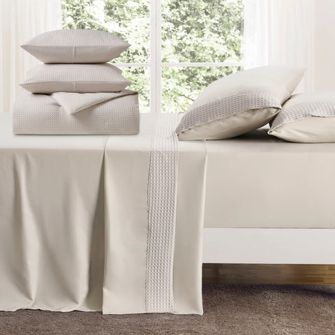 Kathy Ireland 7 Piece Waffle Textured Comforter Set