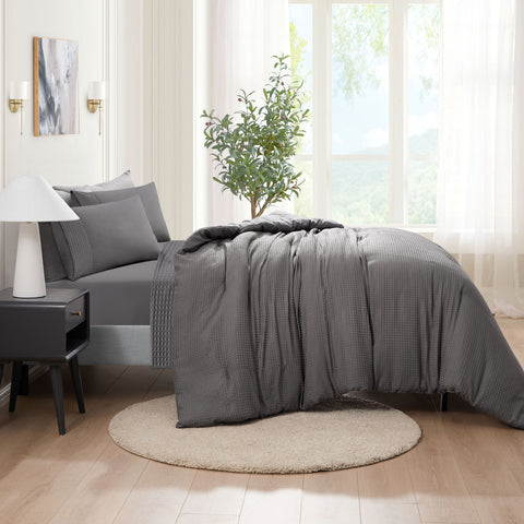Kathy Ireland 7 Piece Waffle Textured Comforter Set