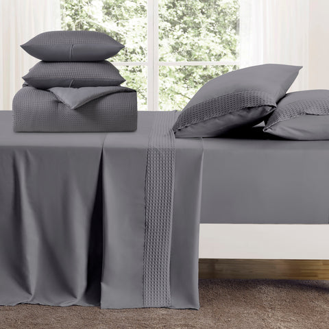 Kathy Ireland 7 Piece Waffle Textured Comforter Set