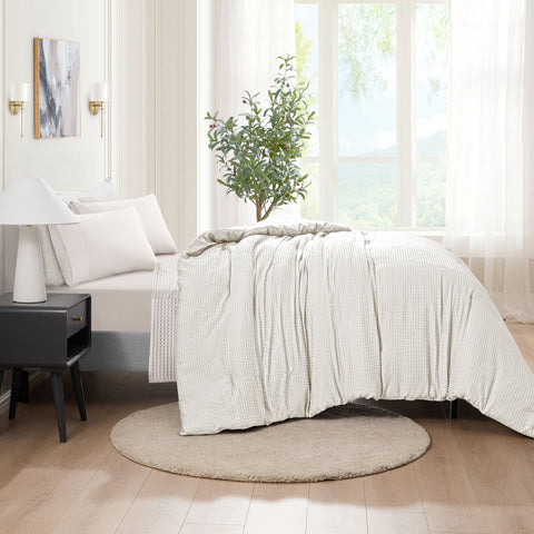 Kathy Ireland 7 Piece Waffle Textured Comforter Set