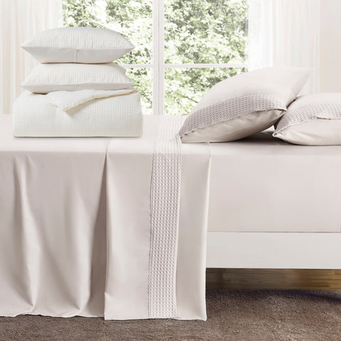 Kathy Ireland 7 Piece Waffle Textured Comforter Set