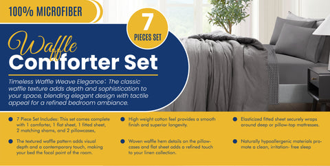 Kathy Ireland 7 Piece Waffle Textured Comforter Set