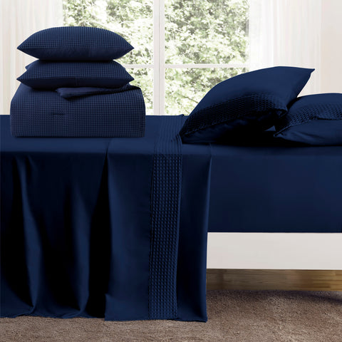 Kathy Ireland 7 Piece Waffle Textured Comforter Set