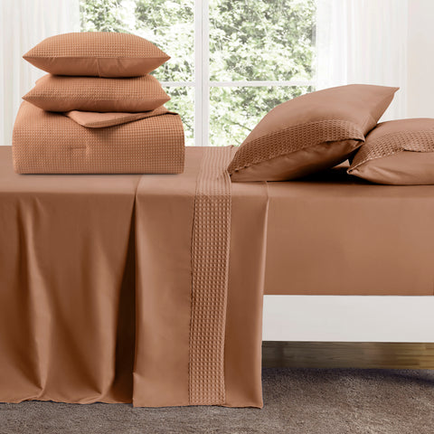 Kathy Ireland 7 Piece Waffle Textured Comforter Set