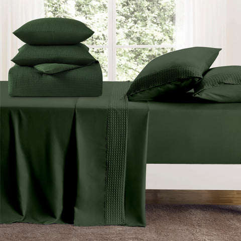 Kathy Ireland 7 Piece Waffle Textured Comforter Set