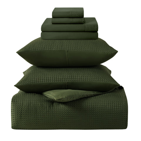 Kathy Ireland 7 Piece Waffle Textured Comforter Set