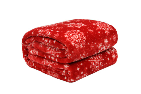 Kathy Ireland Holiday Print Plush Flannel Throw Blanket