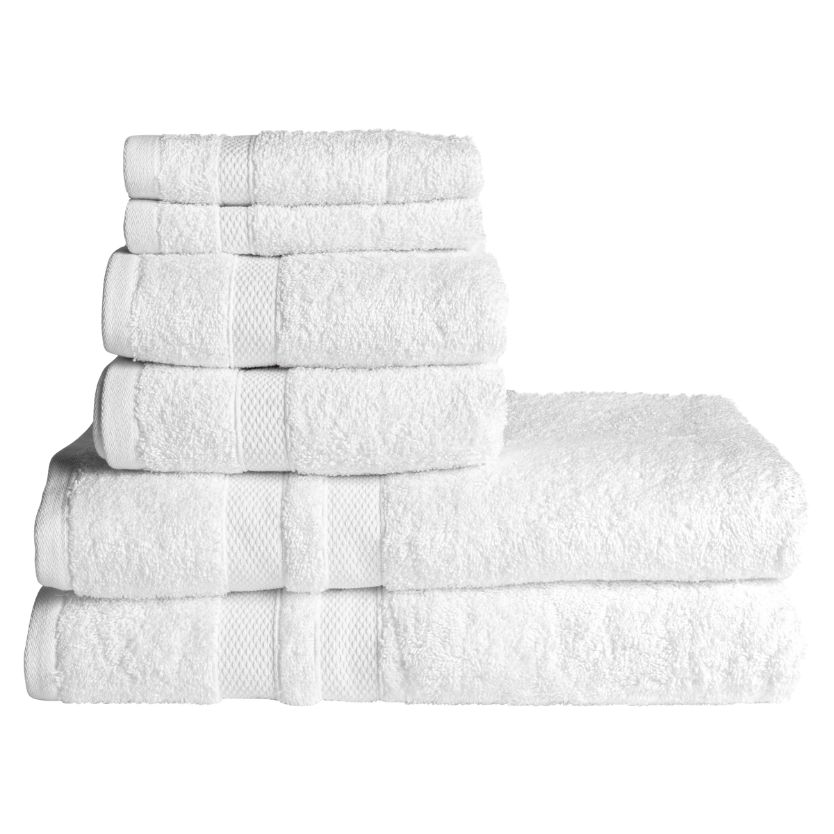 Bibb Home 6-Piece Luxury Combed Cotton Towel Set