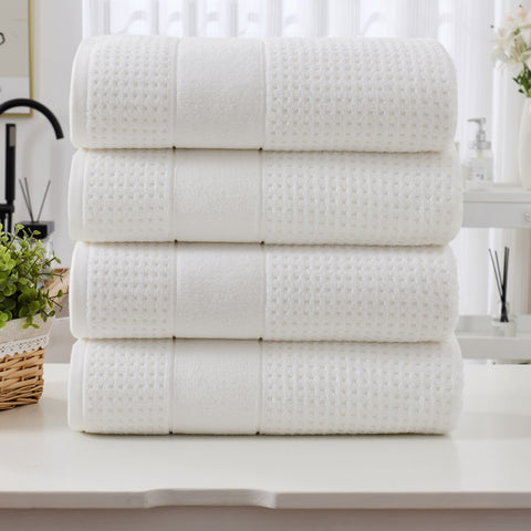 Kathy Ireland Waffle Textured Zero Twist Cotton Bath Towel Set