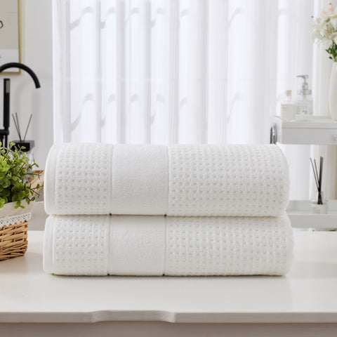 Kathy Ireland Waffle Textured Zero Twist Cotton Bath Towel Set