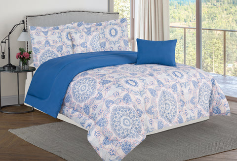 Bibb Home 5 Piece Comforter Set with Decorative Pillows