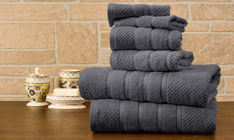 Bibb Home 6 Piece Egyptian Cotton Towel Set.