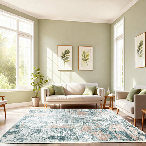 Kathy Ireland Soft Brushed Flannel Washable Rug with Latex Back