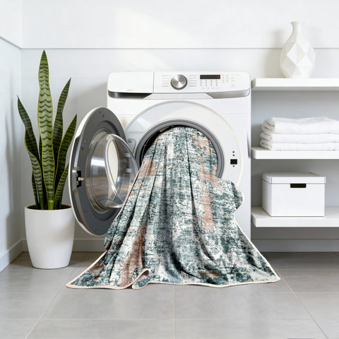 Kathy Ireland Soft Brushed Flannel Washable Rug with Latex Back