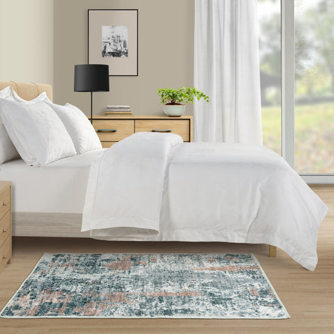 Kathy Ireland Soft Brushed Flannel Washable Rug with Latex Back