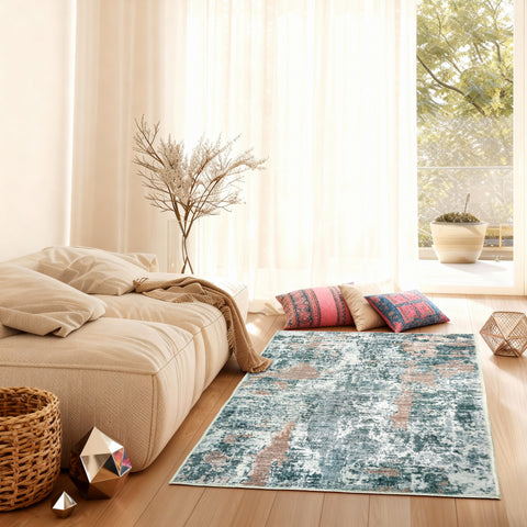 Kathy Ireland Soft Brushed Flannel Washable Rug with Latex Back