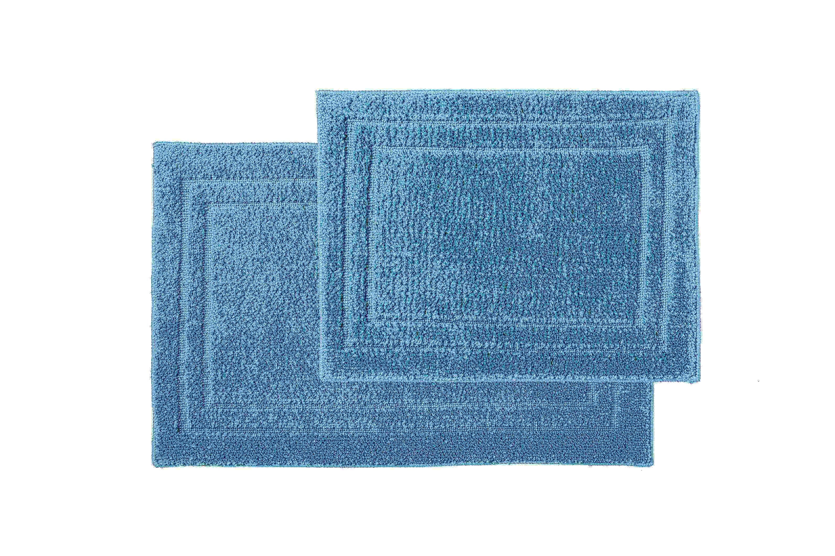 Aqua Color of 2 Piece Microfiber Shag Bathmat Set