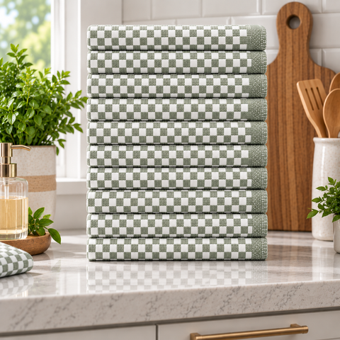 Ellen Tracy 6-12 Pack Cotton Kitchen Towels 18" x 28"