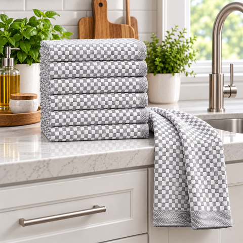 Ellen Tracy 6-12 Pack Cotton Kitchen Towels 18" x 28"