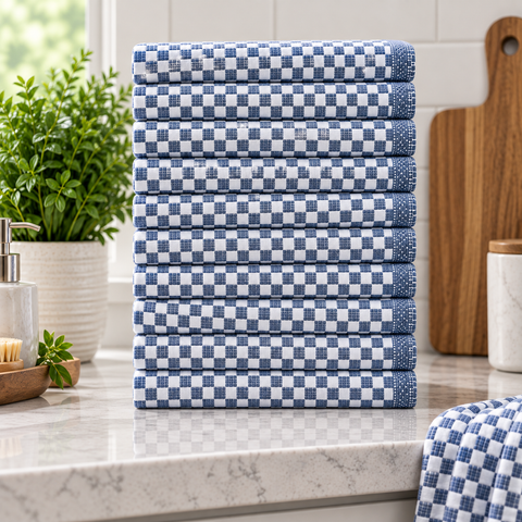 Ellen Tracy 6-12 Pack Cotton Kitchen Towels 18" x 28"