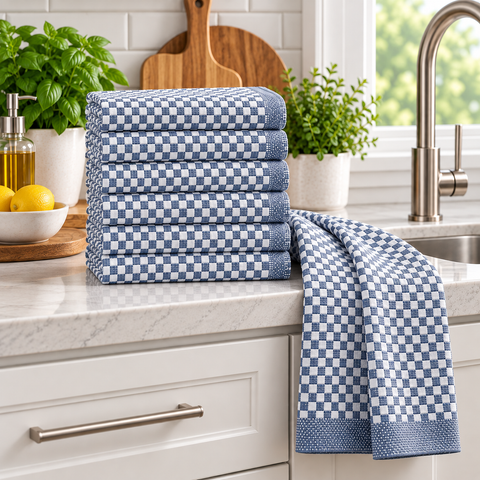 Ellen Tracy 6-12 Pack Cotton Kitchen Towels 18" x 28"