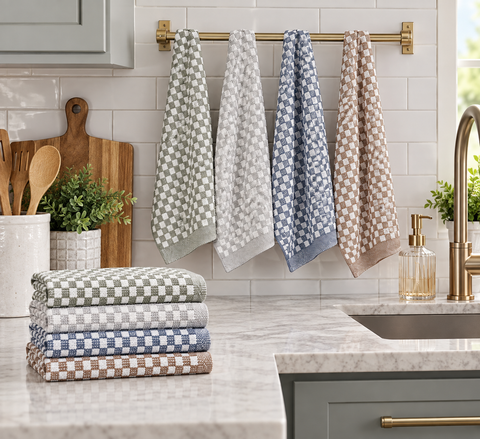 Ellen Tracy 6-12 Pack Cotton Kitchen Towels 18" x 28"
