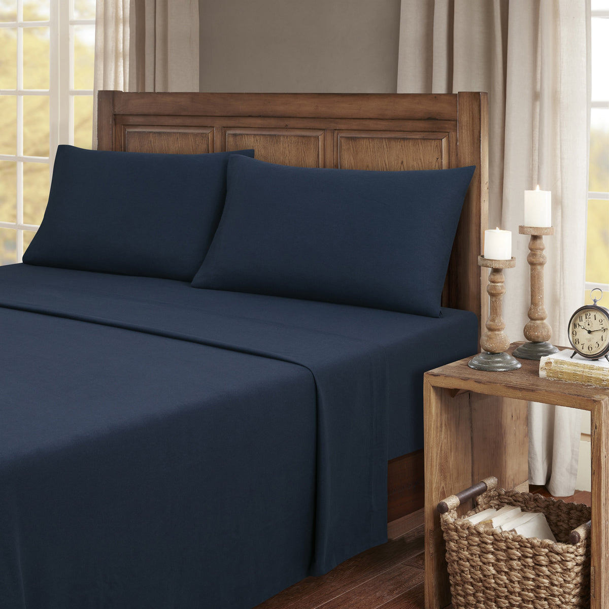 Kathy Ireland 100% Turkish Cotton Solid Flannel Sheet Set