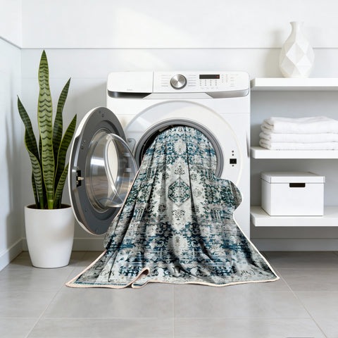 Kathy Ireland Soft Brushed Flannel Washable Rug with Latex Back