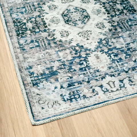 Kathy Ireland Soft Brushed Flannel Washable Rug with Latex Back